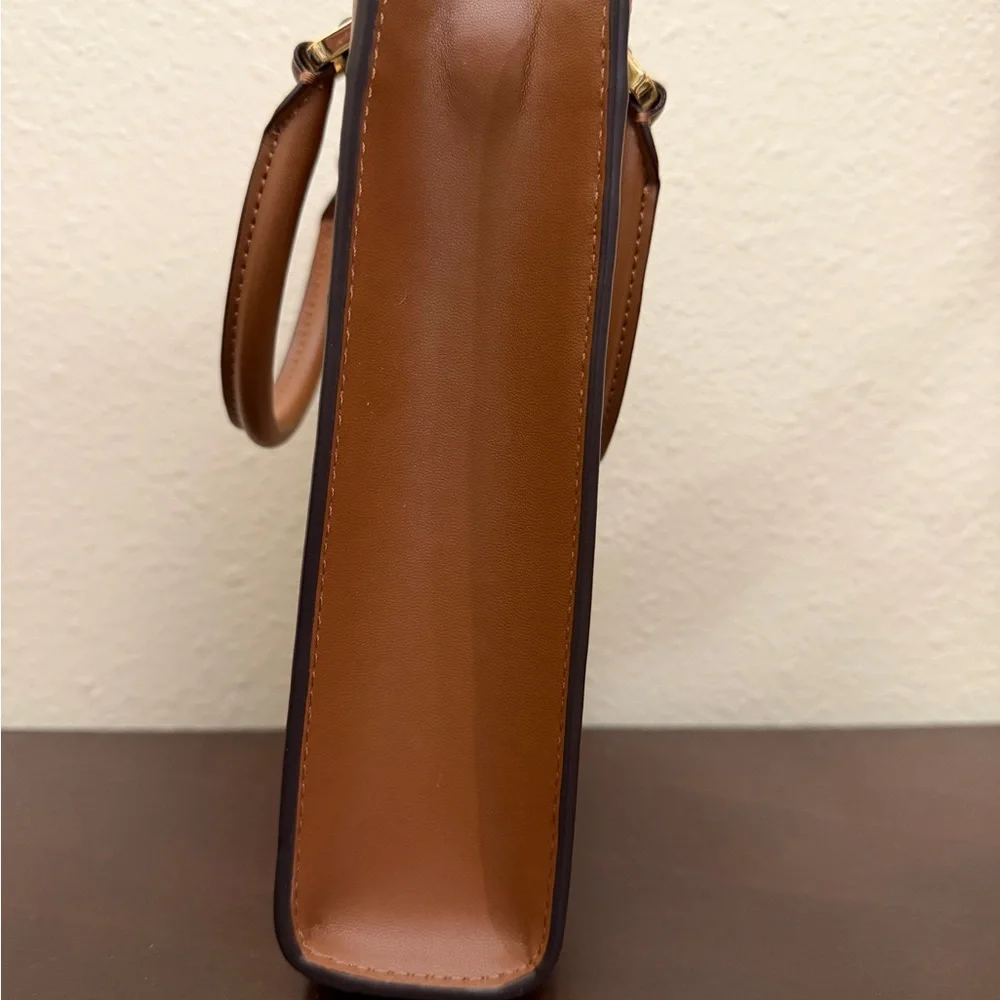 NWOT kate spade Ellie Tan and Brown Canvas Mini Tote Crossbody - Picture 3 of 12